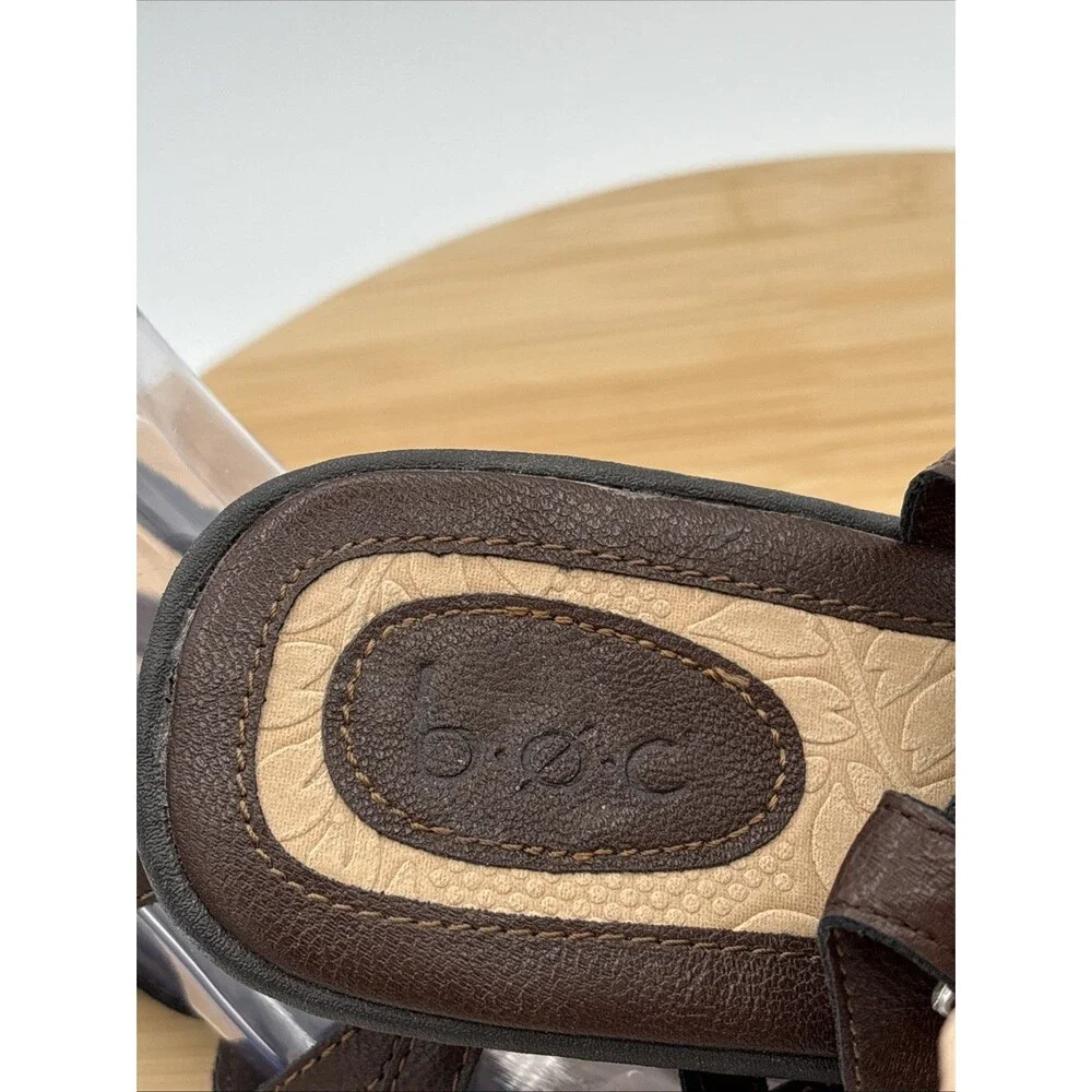 BOC Born Concept Brown Cora  Strappy Cage Open Toe Slingback Sandals 10M Vegan